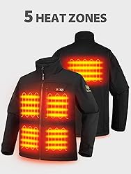 PTAHDUS Men's Heated Jacket Soft Shell with Hand