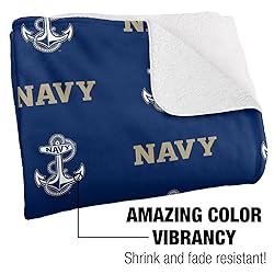 US Naval Academy Blanket, 50"x60" Logo Pattern
