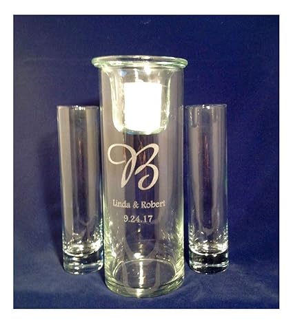 Personalized Wedding Sand Ceremony Set Unity Vase Two Pouring