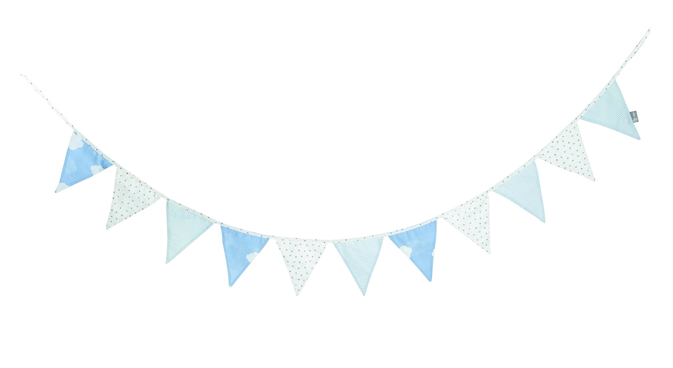 Roba 'Indi Bear' Bunting 12 Flags (2 m), Chain Length 3 M Baby & Nursery Decor Dove/White