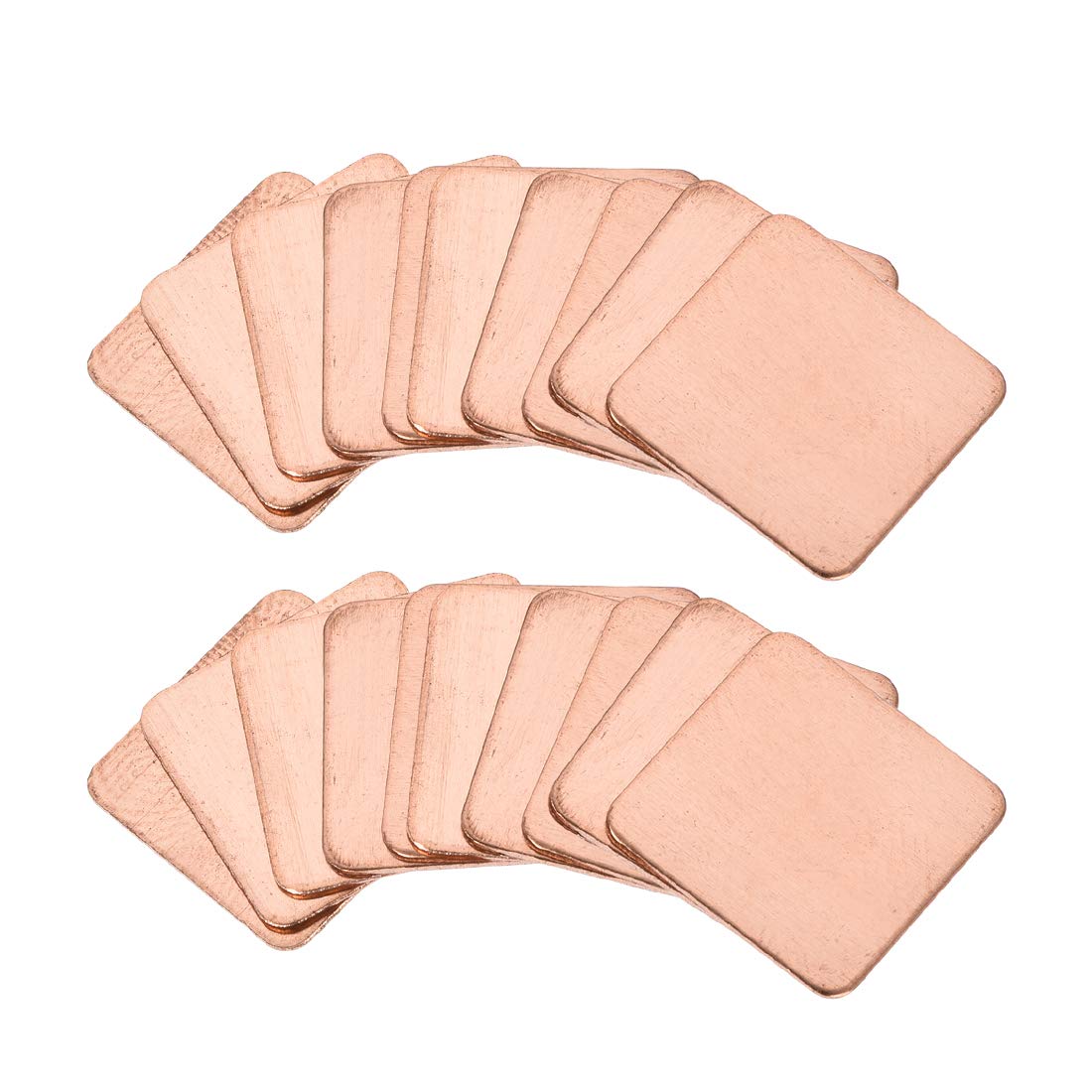 sourcing map Flat IC Chipset Thermal Copper Heatsink for CPU GPU 15 x 15 x 0.5mm 20pcs