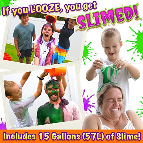 SLIMAGEDDON! Over 20 Funny Slime Challenges. Slime Blasters, Buckets, Balloons, Dice, Balls & Powder! Outdoor Family Fun. Birthday Party Games for Kids & Teens!