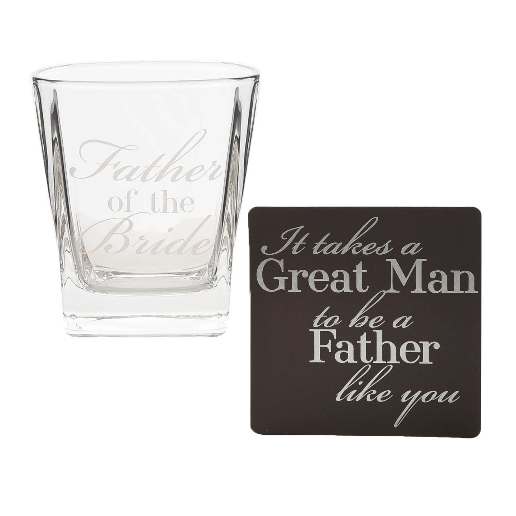 Amore by Juliana Whisky Glass & Coaster Father of the Bride wedding gift