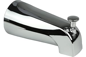 Danco Tub Spout with Diverter, for Mobile Homes and RVs, Fits 1/2 in IPS Pipes, Metal with Chrome Finish, 5 in Reach (88186)