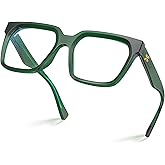VISOONE Rectangle TR90 Blue Light Blocking Glasses Computer Eyewear with Preppy Look for Women and Men Cougar