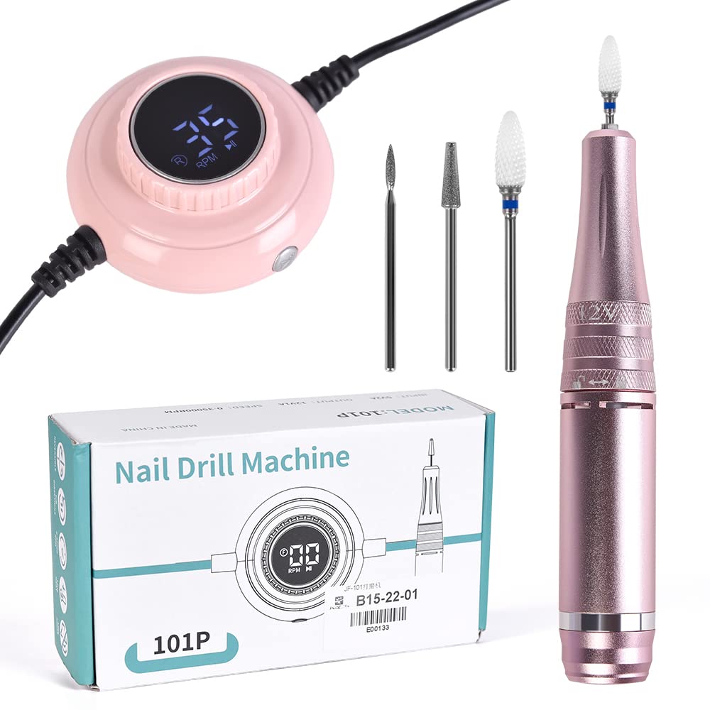 KADS 35000RPM Electric Nail Drill Kit USB Portable Manicure Machine with LCD Screen Ceramic Nail Drill Bit Nail Gel Polisher Pen