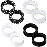 OUFER 8PCS Silicone Ear Gauges Flexible Ear Tunnels