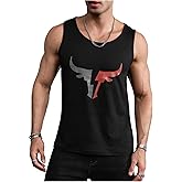 VIPWOLF Men's Graphic Workout Tank Tops Crew Neck Sleeveless Muscle Gym Shirts