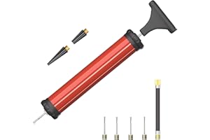 DDUO Portable Ball Pump,Air Pump Inflator Kit with Needle,Nozzle, Extension Hose for Basketball Football Volleyball Rugby Exercise Sports Ball