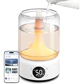 LEVOIT Smart Humidifier for Bedroom, 4.2L Top Fill Cool Mist for Large Room | Easy Clean, 21dB/42H Runtime, for Baby/Plants, APP/Voice Control, Light/Music Scene Mode, NeoClassic 450S
