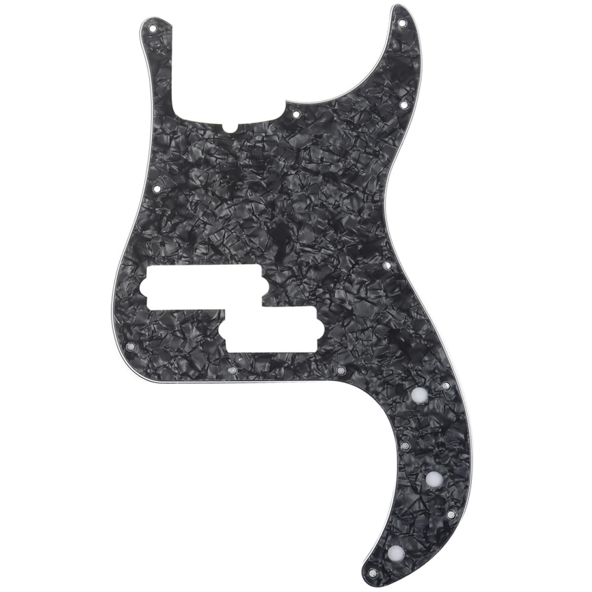 Musiclily Pro 5-String 13-Hole Contemporary P Bass Pickguard for Fender American Precision Bass, 4Ply Black Pearl