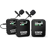 SYNCO Wireless Lavalier Microphone, G2(A2) MAX 2.4G Dual Transmitter 24 Hours Recording 656FT 8H for Online Class Vlog Stream YouTube for DSLR Phone Laptop, Professional-Lapel-Mics-for-Cameras