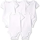 Hanes Baby Bodysuits, Ultimate Flexy Short Sleeve for Boys & Girls, 5-Pack
