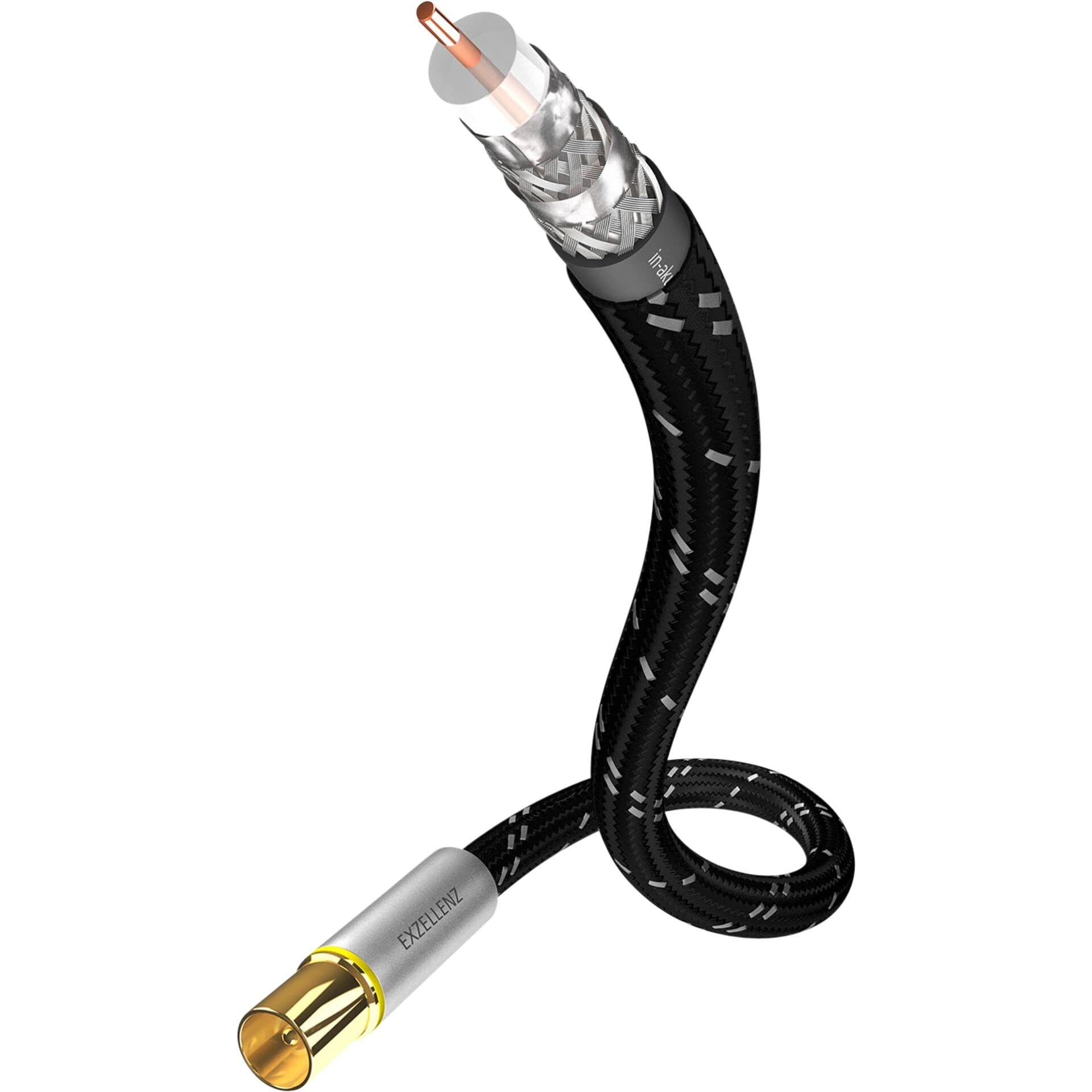 In – Akustik Antenna Coax Cable Male/Female 5 m Black