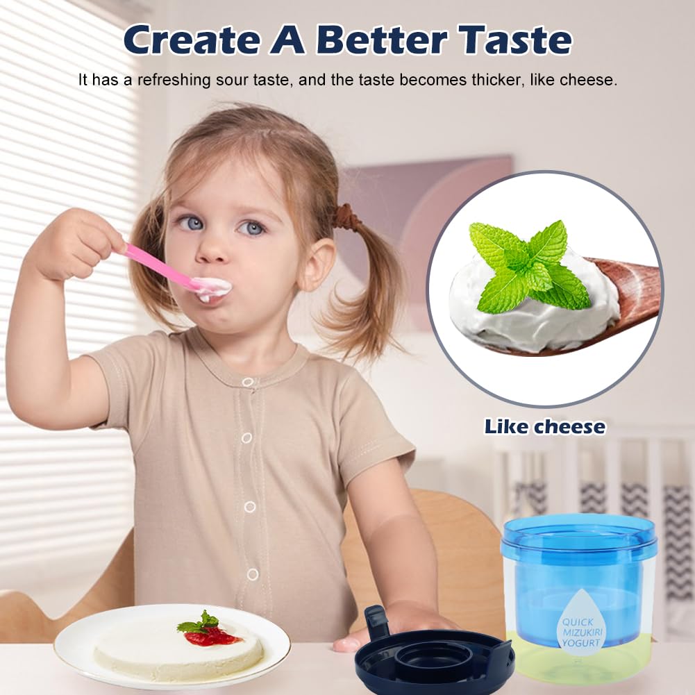 Greek Yogurt Strainer with Lid, Reusable Yogurt Filter with Ultra Fine Mesh Yogurt Strainer to Makes small batches of Thick Creamy Greek or Coconut Yogurt Cheese, Soy Milk(blue)