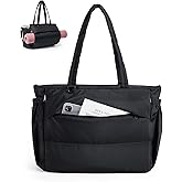 BAGSMART Tote Bag for Women, 22L Puffer Gym Bag for 40oz Tumbler, Work Tote Handbag for Travel Yoga College