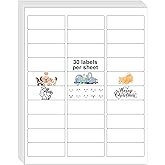 InpourPack 30 UP 15000 Stickers 500 Sheets 1" x 2-5/8" Shipping Return Address Labels for Laser Inkjet Printer, White Blank Mailing Labels