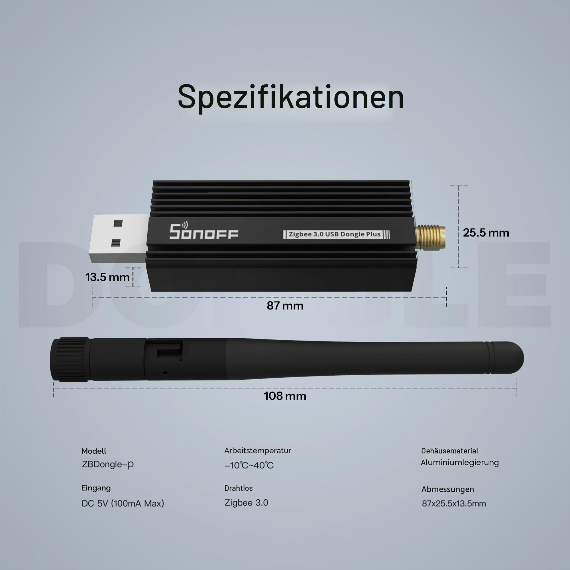 SONOFF Zigbee 3.0 USB Dongle Plus,Zigbee Gateway TI CC2652P + CP2102N Zigbee USB Stick,Zigbee Hub für ZHA in Home Assistant or Zigbee2MQTT,Open HAB etc. 9
