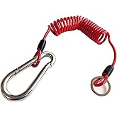 DPEI XUAN Breakaway Cable, Trailer Brake Cable, RV Accessories, Stainless Steel Spring Coiled Wire, Heavy Duty RV Essentials Extend to 6ft Coiled Safety Cables Strap for RV, Camper, Trailer