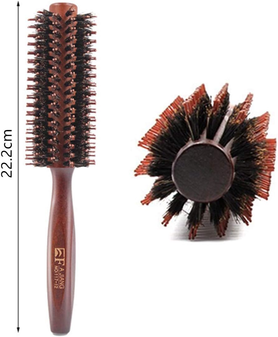 Wooden Round Hair Brush Natural Boar Bristle Hairbrush Anti Static Hairbrush for Hair Styling Drying, Curling - Image 3