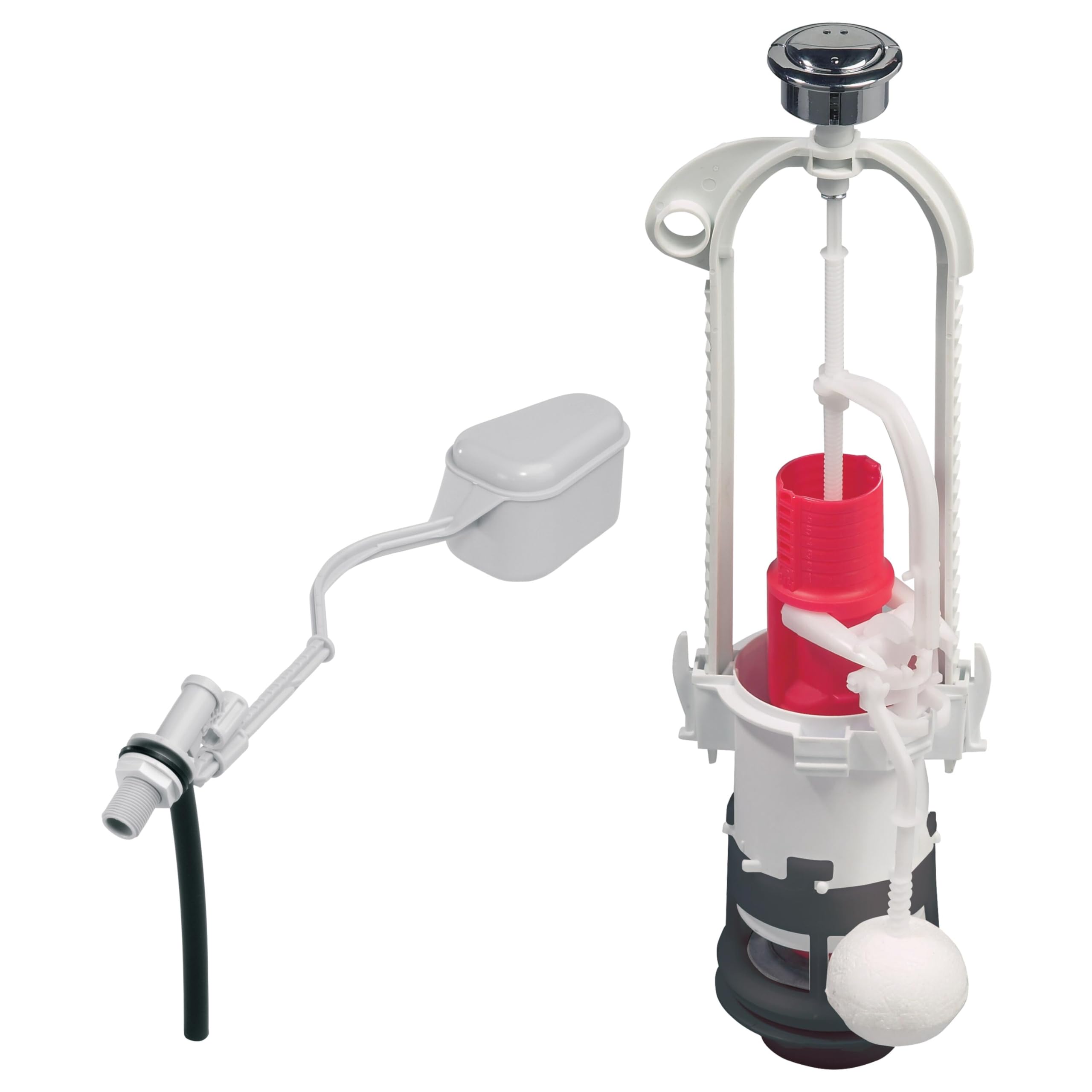 Wirquin, Grey and Red 10724139 Toilet Flush Complete MVB Mechanism & F12 Float Valve