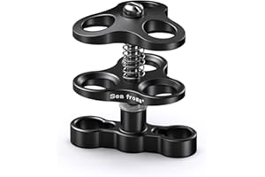 Sea frogs Triple Ball Clamp Diving Camera Bracket Aluminum Spring Flashlight Clamp for Diving Underwater Photography System CP-4