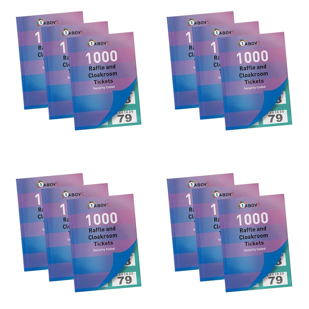 1ABOVE Stationery cloakroom and raffle tickets Tombola Draw Numbered Charity Events Prize Draw Lucky Draw 1-1000 (12)