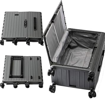 Amazon ｆｌａｔ 折り畳めるキャリーケース キャリーケース ビジネスキャリー スーツケース 機内持ち込み 海外旅行 Tsaロック付き グレー マット Flat スーツケース