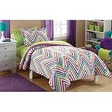 Mainstays 5PC Twin Microfiber Kids Chevron Bedding Comforter Set
