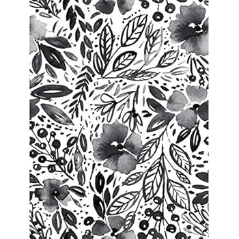 RoomMates Clara Jean April Showers Black Peel and Stick Wallpaper | Removable Wallpaper |Self Adhesive Floral Wallpaper