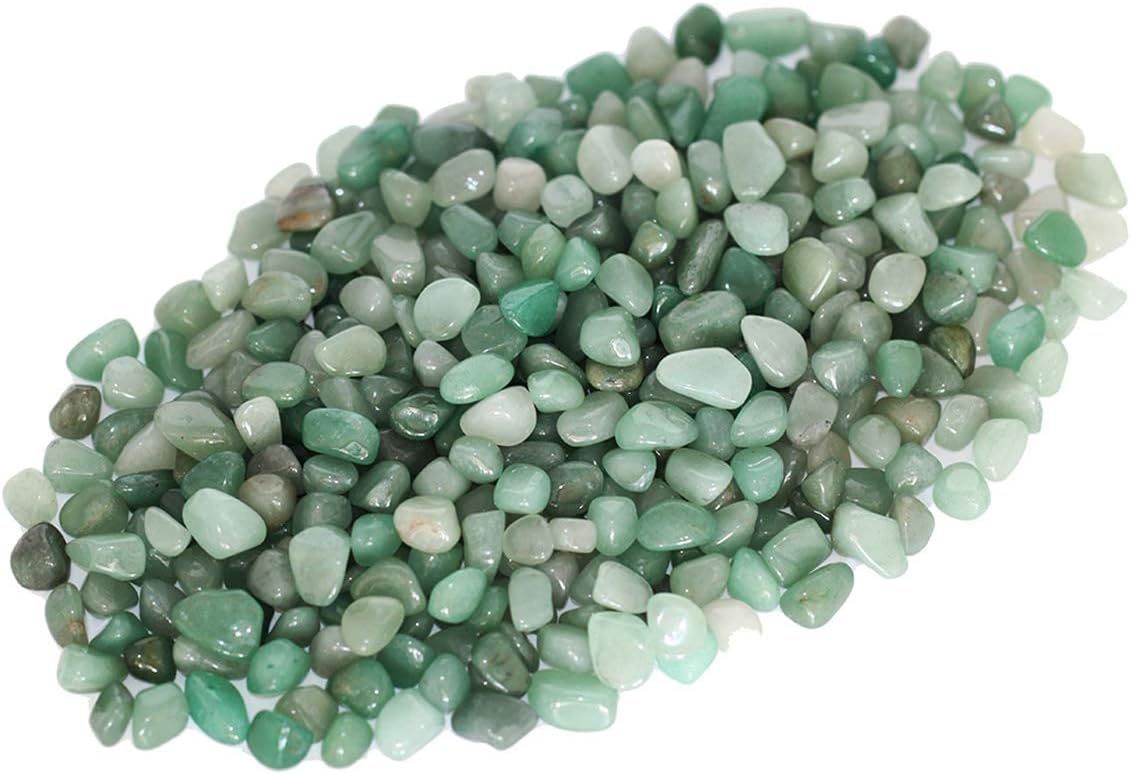 Indoor Fountains & Accessories - ZenQ 1 lb Green Aventurine Tumbled Stone Chips Crushed Natural Crystal Quartz Pieces