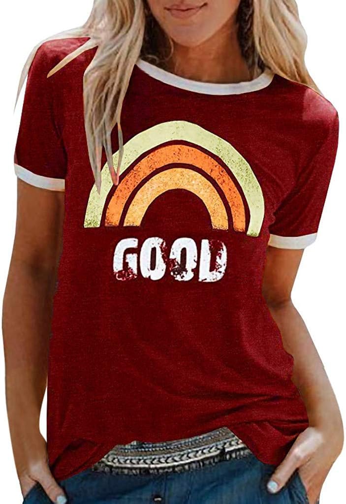 T-shirt Manche Courte Fille - Col Rond, Imprimé, Ample Et Doux, Pour 3 à 13 Ans, Confortable été Sport Casual - 3