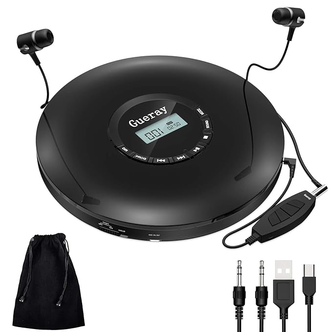 Gueray CD Player Portable with Headphones & 1400mAh Amazon.co.uk