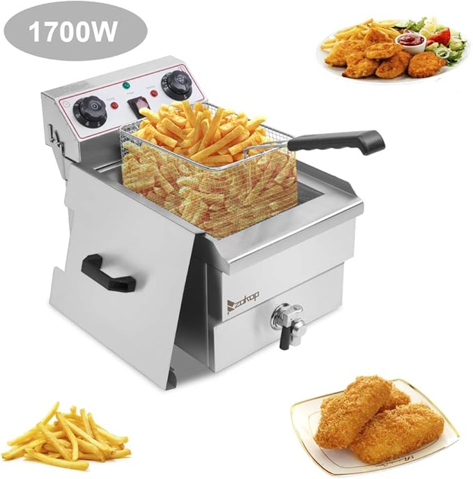 Deep Fryer, 1700W Stainless Steel Deep Frying Pot, 12.5QT