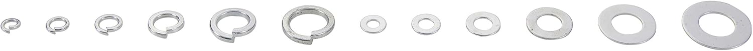 Blue Spot Tools 40564 Assorted Flat and Spring Washer Set - Silver (790-Piece), 'No.10', '1/2', '5/16', '3/8', '1/4' - Image 4