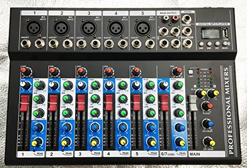 Weymic Professional Mixer | 4-Channel 2-Bus Mixer with USB Input 48V Phantom Power for Recording DJ Stage Karaoke Music Application With Bluetooth (F7-Bluetooth)