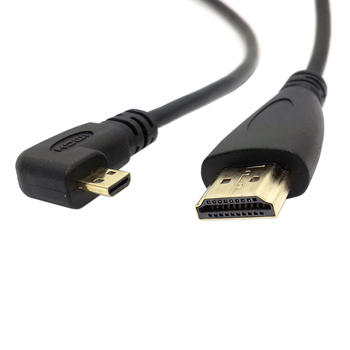 Xiwai Left Angled 90 Degree Micro HDMI to HDMI Male V1.4 Cable 150cm 4K 2K for Cell Phone & Tablet โ image 1
