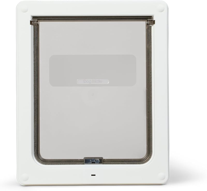 Dog Mate Lockable Medium Dog Door 215 Flap UPVC Wood White
