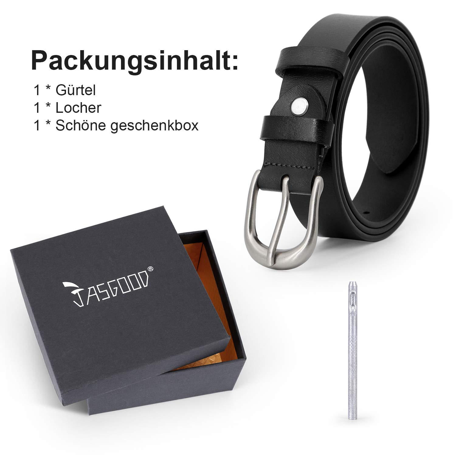 JasGood Damen Ledergürtel Frauen Plus Size Metallschnalle Lässige Gürtel für Jeans Hosen Kleider