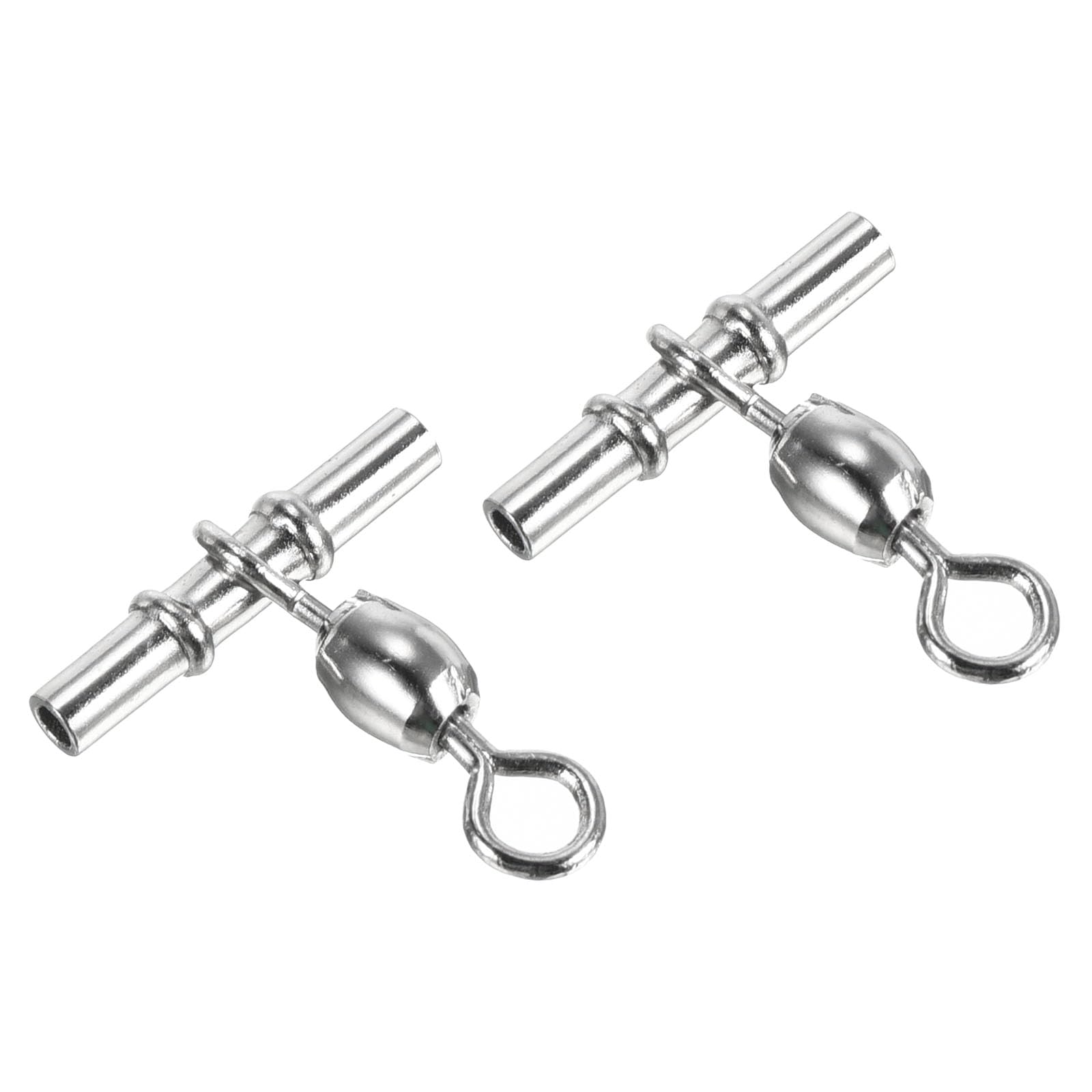 PATIKIL Sleeve Swivel, 10Pcs 156lb Stainless Steel Cross Line 3 Way Fishing Terminal Tackle, Silver