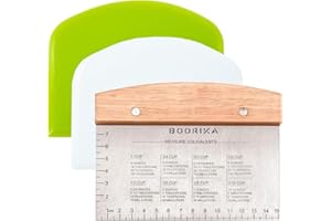 Premium Stainless Steel Dough Cutter and Scraper - Versatile Kitchen Utensil for Bread, Pizza, and Flat Top Griddles - Commer