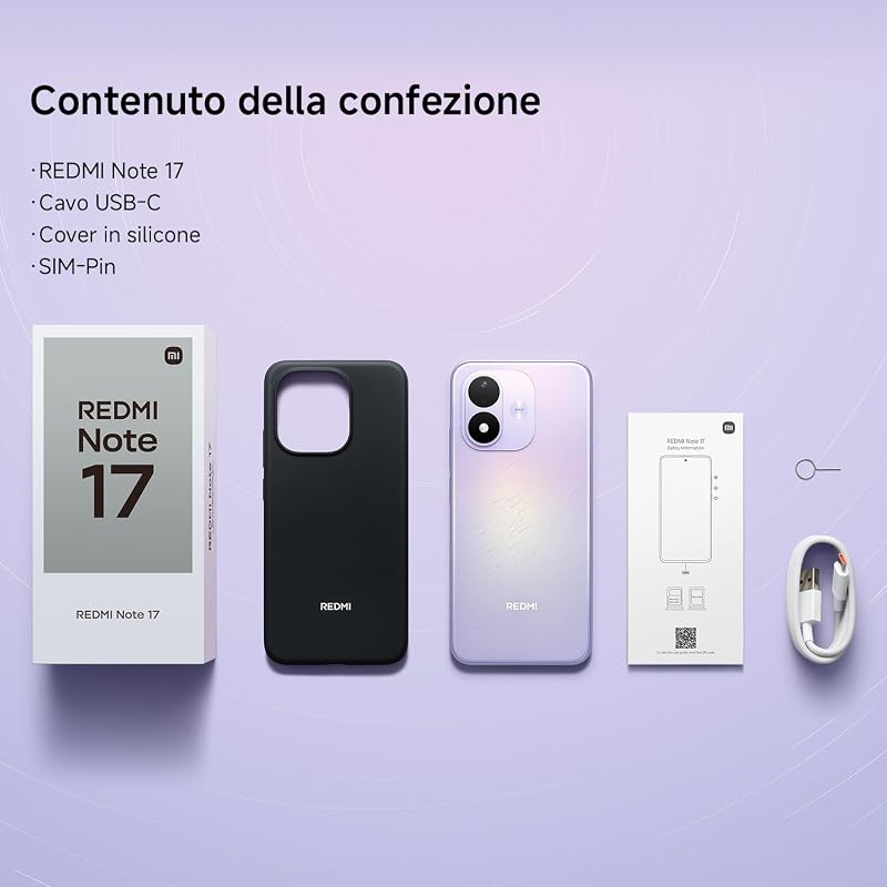 REDMI Note 17, Smartphone 4+128GB, Black, Batteria da 7700 mAh