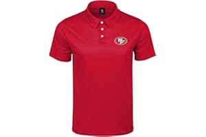 FOCO NFL Men's Officially Licensed Football Team Color Primary Logo Performance Short Sleeve Polyester Polo Shirt