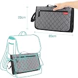 Lekebaby Portable Nappy Changing Mat with Wipe-Pocket Grey Diamond view 2