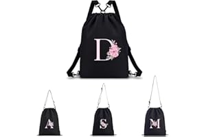 A-Z BAG Personalised Drawstring Bag for Women, 4-in-1 Gym Backpack, Water-Resistant Sports & Travel Rucksack