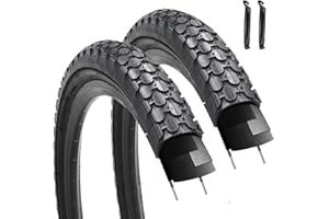SIMEIQI 2 Pack 26" x 2.125" Inch Beach Cruiser Bike Tires with or without Tire Levers Folding Bicycle Comfortable Replacement Tires Black Wall/White Side Wall with or without Inner Tubes