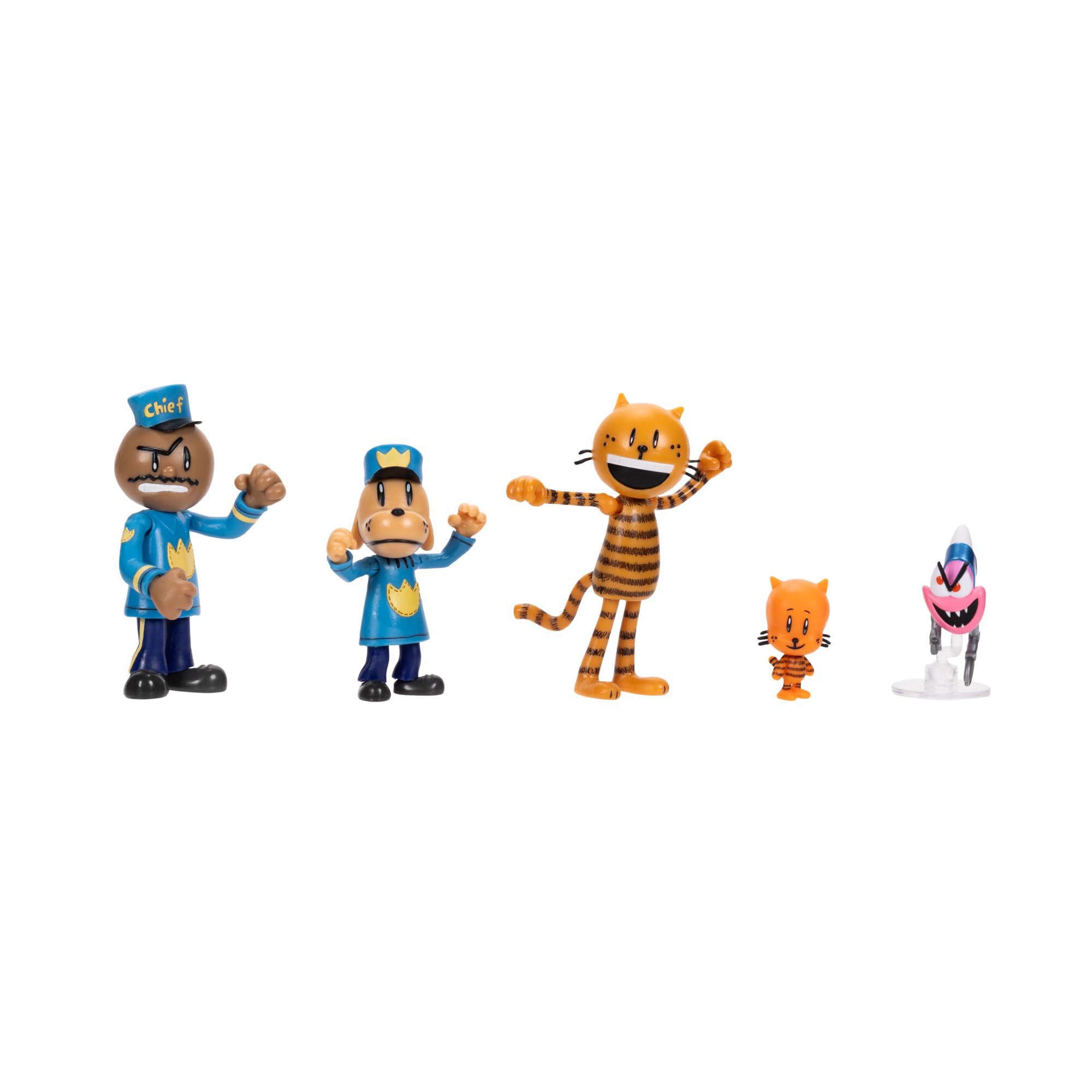 Dog Man Movie Action Figures Multipack Set, Includes 2.5 Inch Scale Figures - Inspired by The Dog Man Movie Toys, Lil Petey, Petey, Chief, and Flippy!