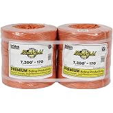 Bridon BlackGold Hay Baling Twine 170 x 7200' UV Two Spool - Orange | Weather-Resistant - Farm-Grade Polypropylene Round Baler - Agricultural Livestock Binding
