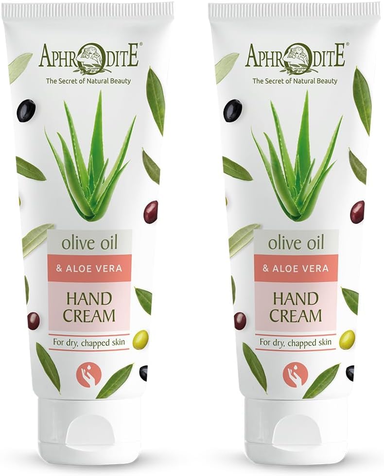 Aphrodite Hand Care Bundle. Intense Hydration Hand Cream Set with Aloe Vera. Moisturizing Lotion for Dry Skin Care And Chapped Hands - Aloe Vera Hand Moisturiser - (100 ml) Set of 2.
