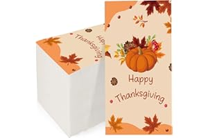 LUKTASTIC Thanksgiving Napkins, 100PCS Thanksgiving Napkins Disposable Guest Paper Hand Towels for Lunch Dinner Kitchen Bathroom, Fall Pumpkin Decorative Napkin for Thanskgiving Friendsgiving Party Decorations